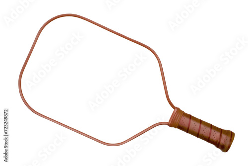 Mock up pickleball racket. Pickleball paddle with leather handle.