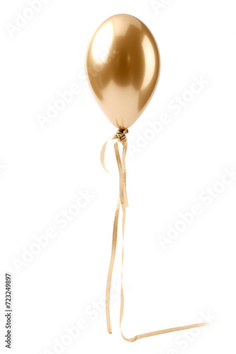 small gold balloon with long string