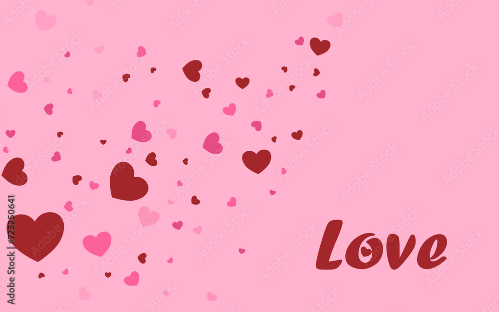 Love and valentine's seamless pattern. Valentine's Day seamless pattern in doodle style. Collection of valentines day backgrounds. Rainbow love made of cute little hearts.