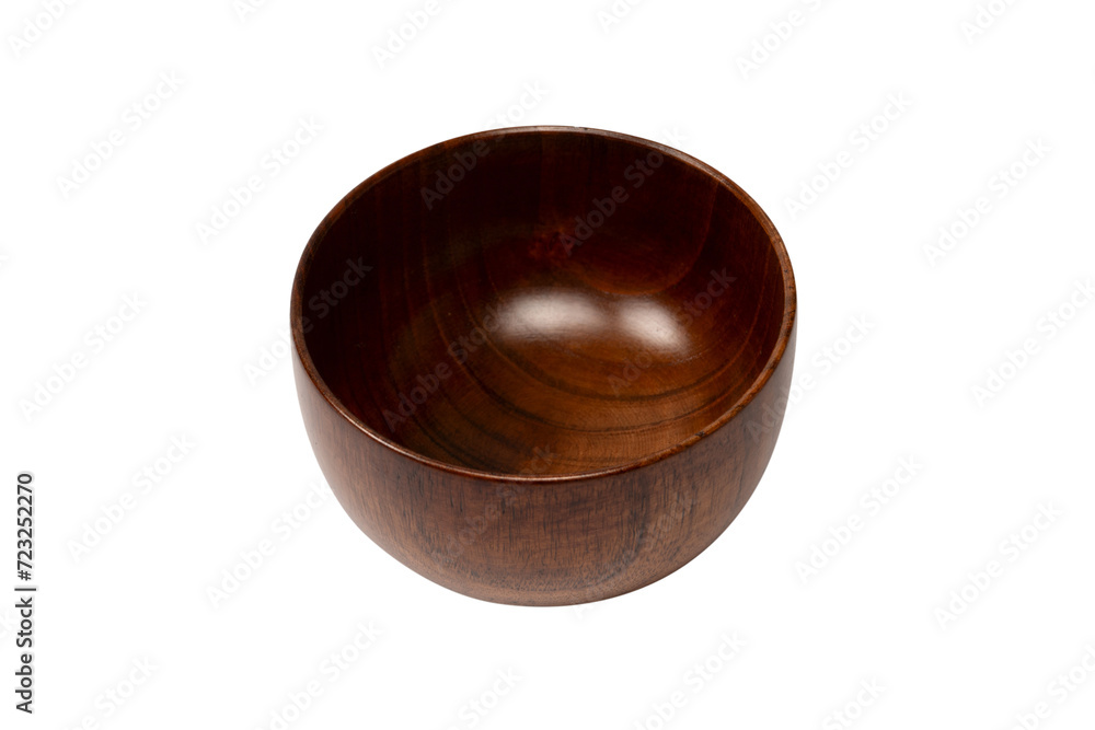 Empty wooden bowl isolated on a white background. Empty wooden bowl isolated on a white background.