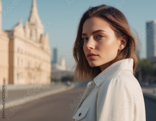 Portrait of a young woman in an urban environment. © Yana Zastolskaya