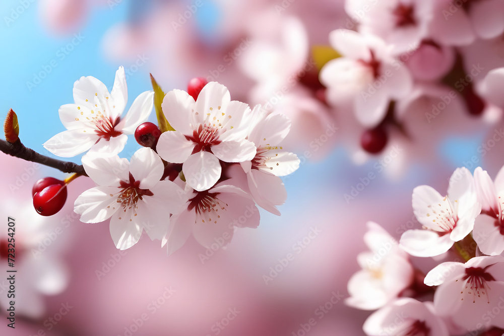 Naklejka premium cherry flower blossoms. 