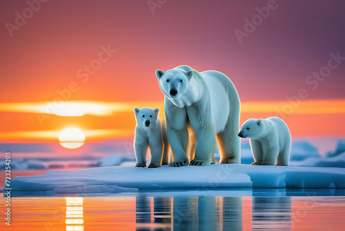 polar bear on ice. 