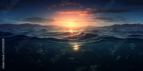 sunrise over the sea, Sunrise Background, Beautiful seascape at sunrise, Beautiful majestic sunrise sky ocean sea beach, Generative AI