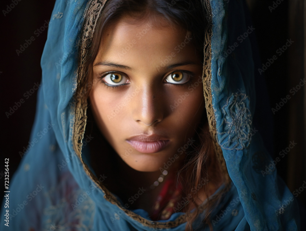 A powerful image depicting a young girl bravely confronting the issues of forced marriage and gender inequality.