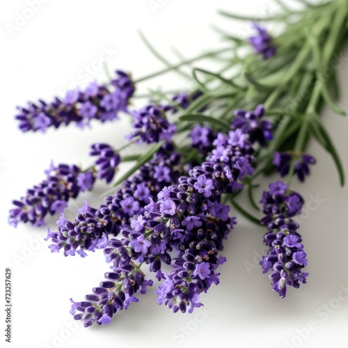 bunch of lavender on white background