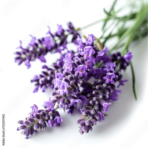 bunch of lavender on white background
