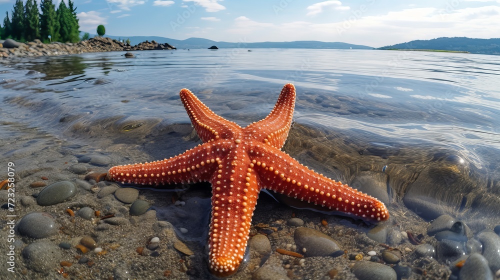 Starfish at the shoreline Starfish at the shoreline