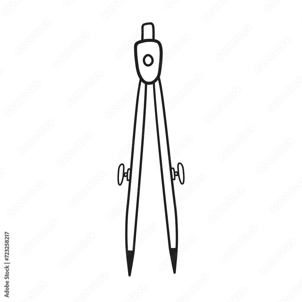 Compasses school doodles hand draw Compasses school doodles hand draw