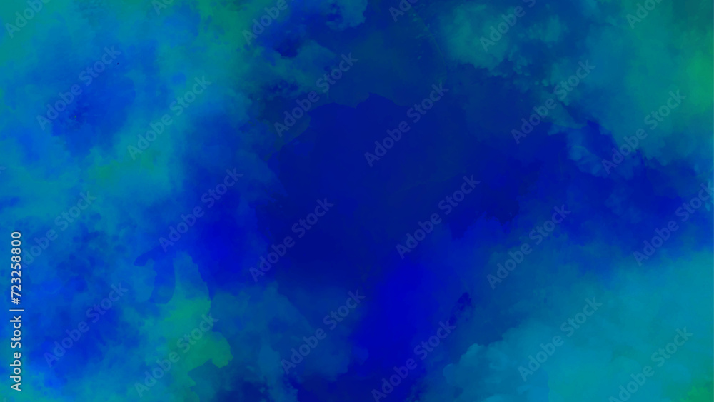 Modern colorful grunge of stylist light blue concete wall texture background with space, old-style blue and sky blue texture background. Watercolor on deep dark blue paper background.