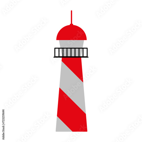 Lighthouse line icon. Sea, light, radio, shore, ship, signal, lantern, night, tower, path, ocean, water. Vector icon for business and advertising