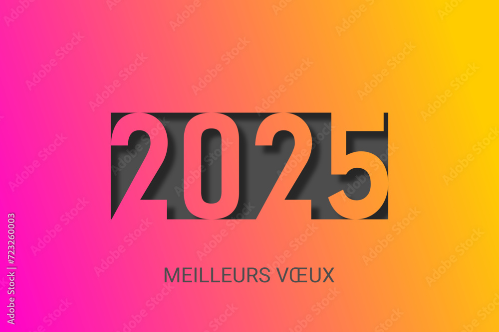 Bonne année meilleurs vœux 2025 vecteur pour affiche, bannière, salutation et célébration du