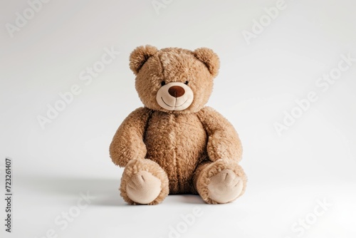 Brown teddy bear isolated on white a mockup for a celebratory card