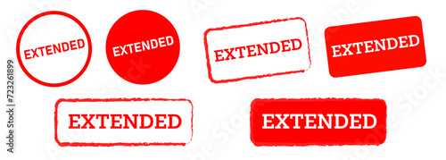 extended stamp label red color square and circle rubber sign deadline period license extend