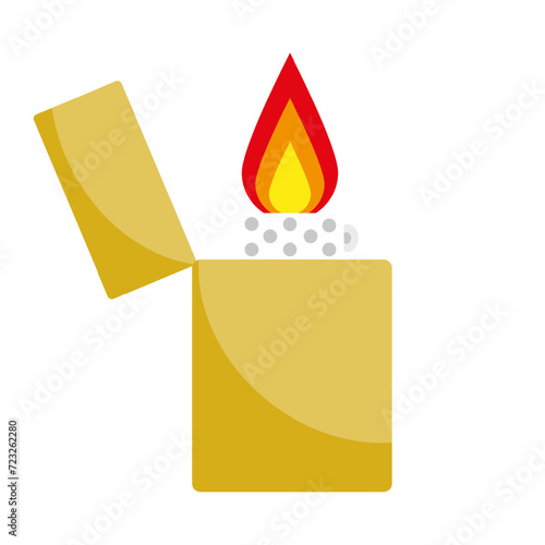 Lighter line icon. Fire, gas, matches, flint, flame, gasoline, cigarette, light, ignite, spark. Vector icon for business and advertising