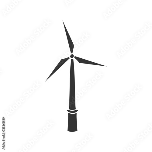 Wind Turbine Icon Silhouette Illustration. Eco Energy Vector Graphic Pictogram Symbol Clip Art. Doodle Sketch Black Sign.