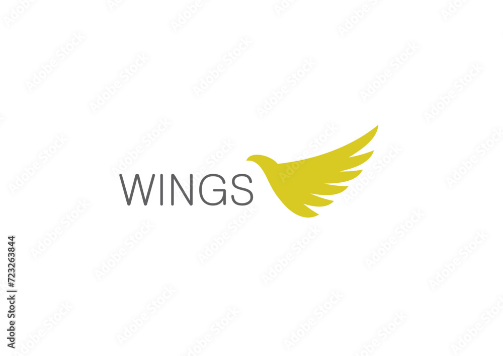 Logo wings alas - obrazy, fototapety, plakaty 
