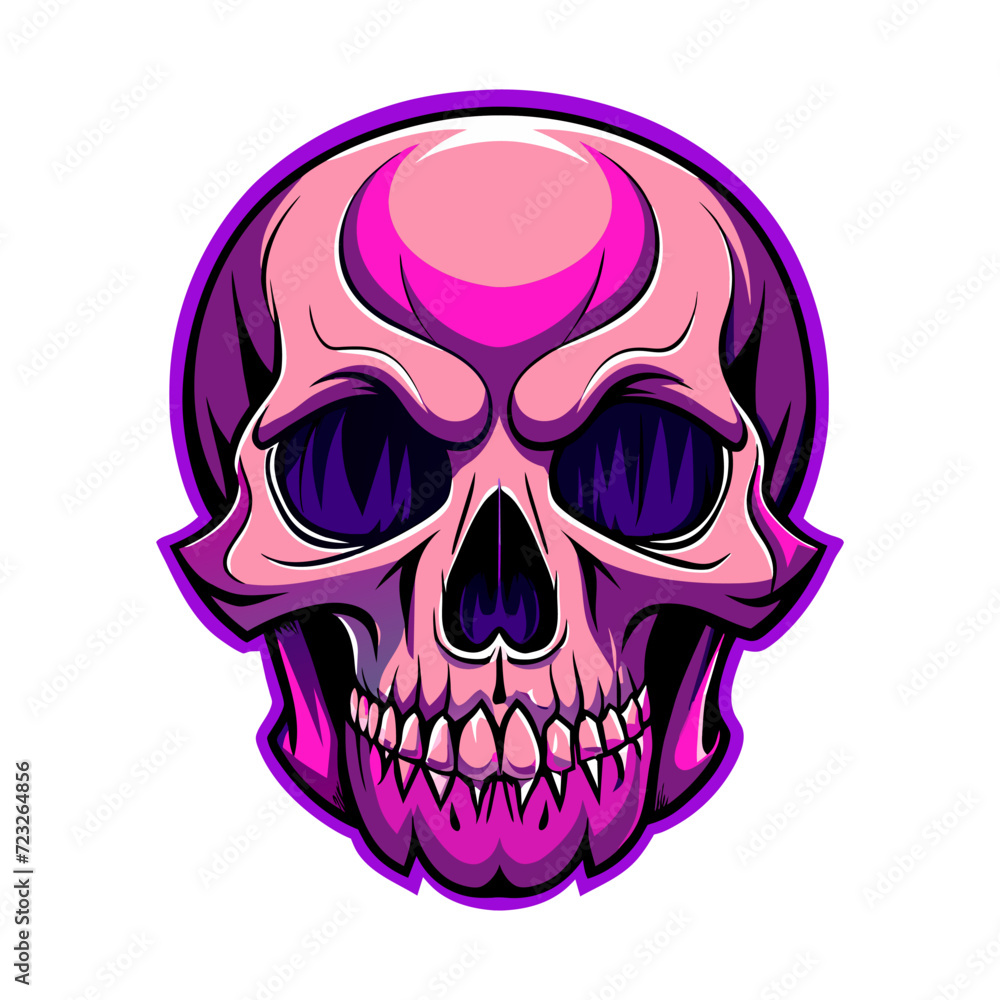 Fototapeta premium Skull vector illustration isolated on white background. Graphic concept for your design