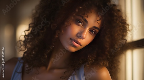 Woman with curly hair © Akbar