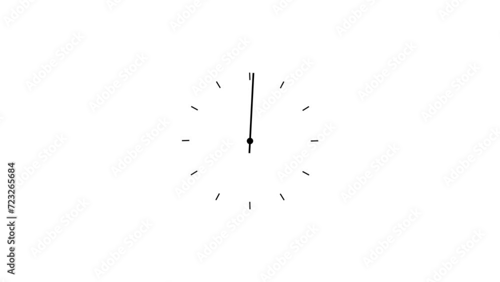Unique Clock icon. Clock icon with moving in 12 hour loop black background animation. Unique Clock icon. Clock icon with moving in 12 hour loop black background animation.