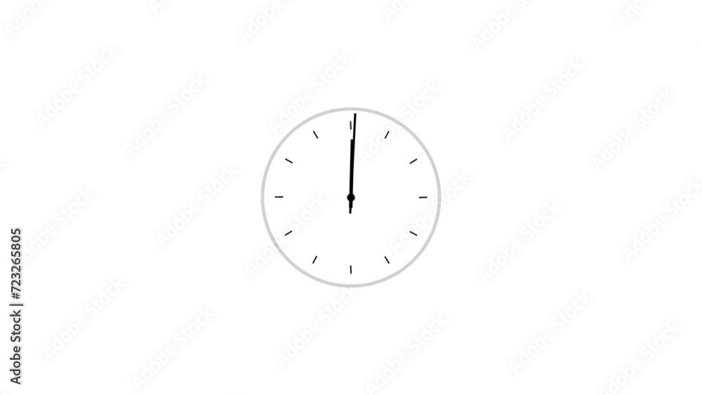 Unique Clock icon. Clock icon with moving in 12 hour loop black background animation. Unique Clock icon. Clock icon with moving in 12 hour loop black background animation.