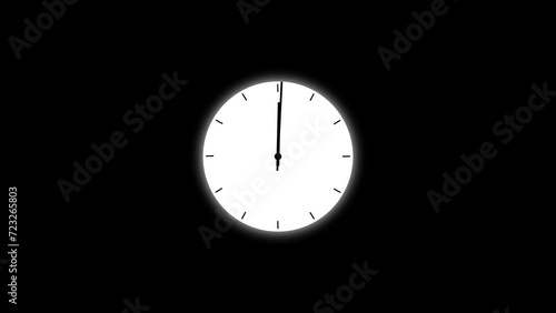 Wallpaper Mural Unique Clock icon. Clock icon with moving in 12 hour loop black background animation. Torontodigital.ca