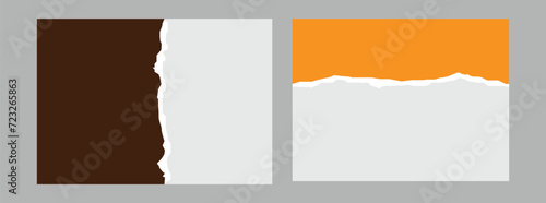 Torn paper background with space for text. Design illustration template vector for banner of web page, news feed, header label sheet. Card decoration element. Vector Illustration. EPS file 166.