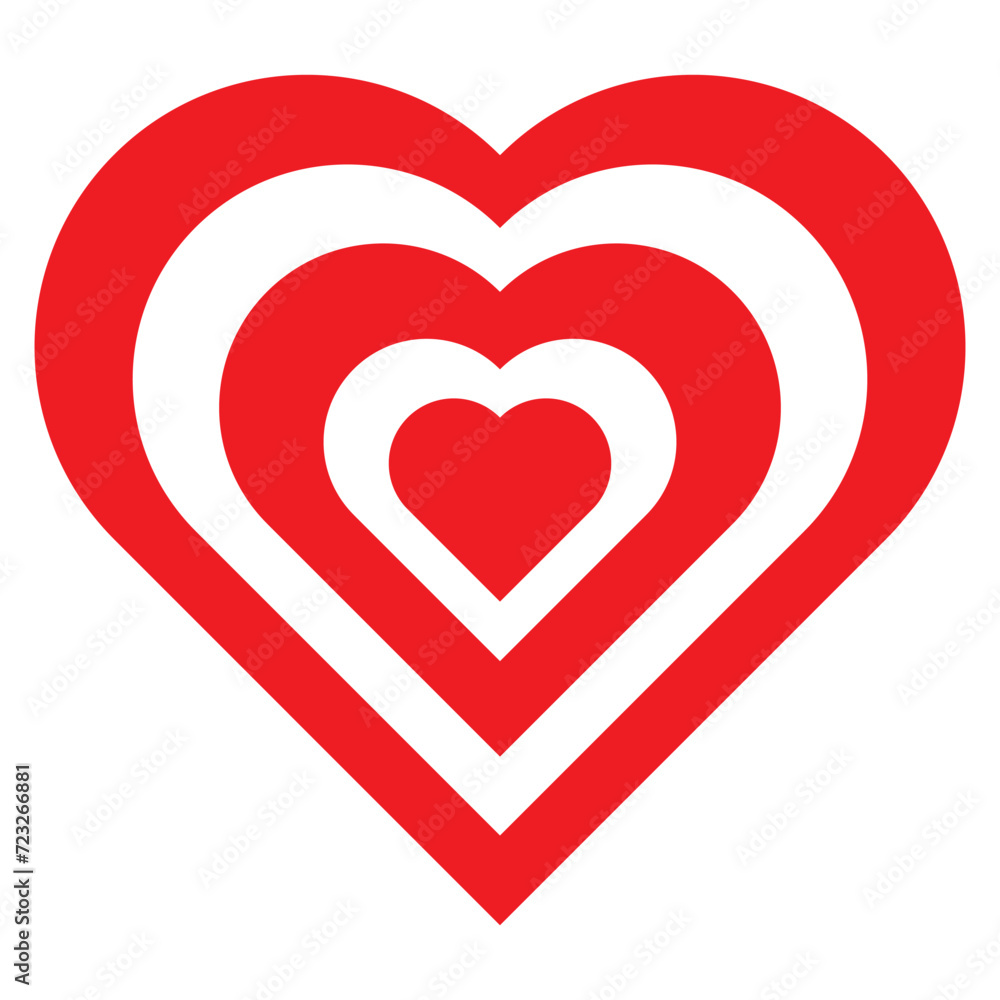 Heart, love, romance or valentine's day red vector icon for apps and websites Heart, love, romance or valentine's day red vector icon for apps and websites