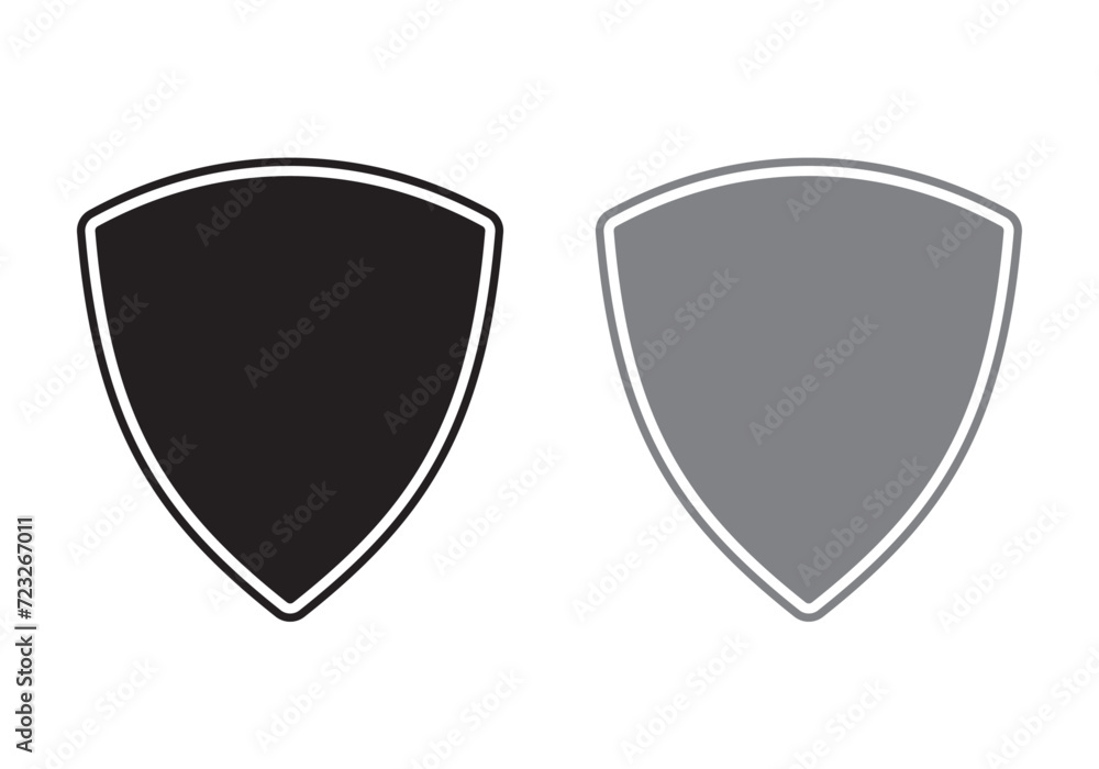 Security shield icon set flat design in black and grey color. Security shield icon set flat design in black and grey color.
