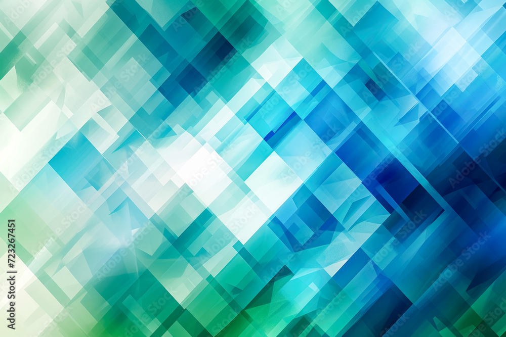 background with a geometric pattern of triangles in shades of blue and green