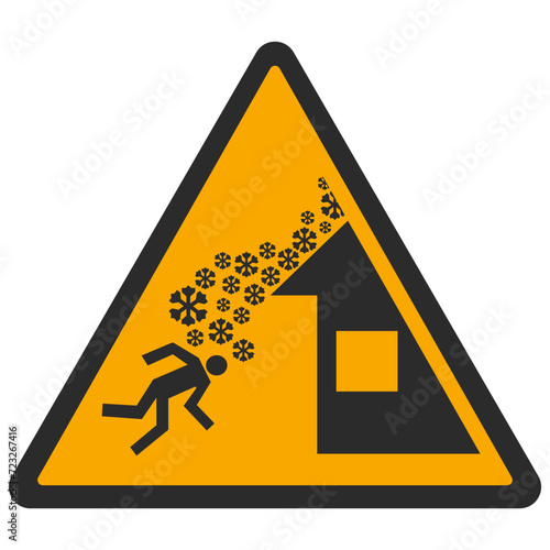 WARNING PICTOGRAM, WARNING; ROOF AVALANCHE ICE ISO 7010 - W040,SVG