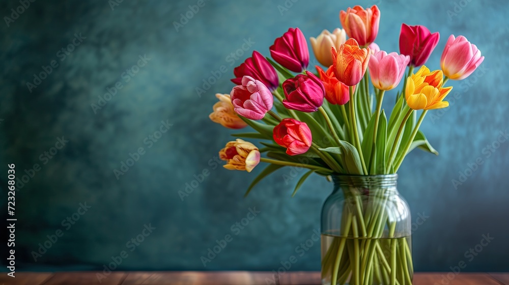 bouquet of tulips in vase bouquet of tulips in vase