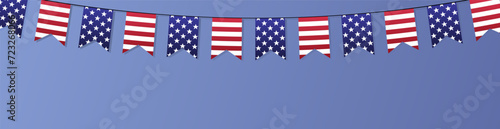 USA web banner. United States national flags vector background. American rectangular horizontal billboard banner
