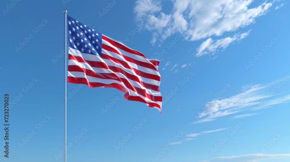 Obraz premium American flag waving in the wind