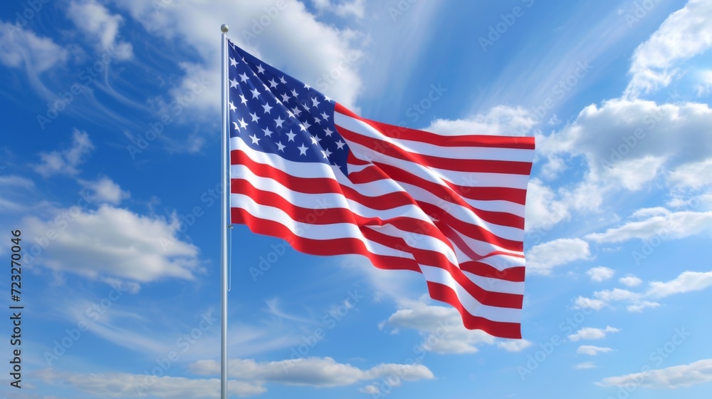 American flag waving in the wind American flag waving in the wind