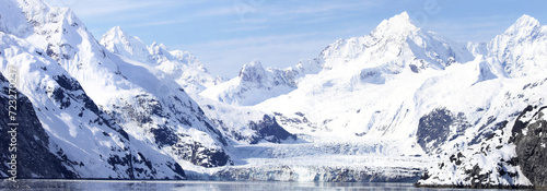 Panoramic Johns Hopkins Glacier, Glacier Bay National Park, Alaska, USA photo