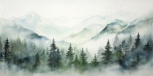 Misty morning in wooden mountains © PerMagnus