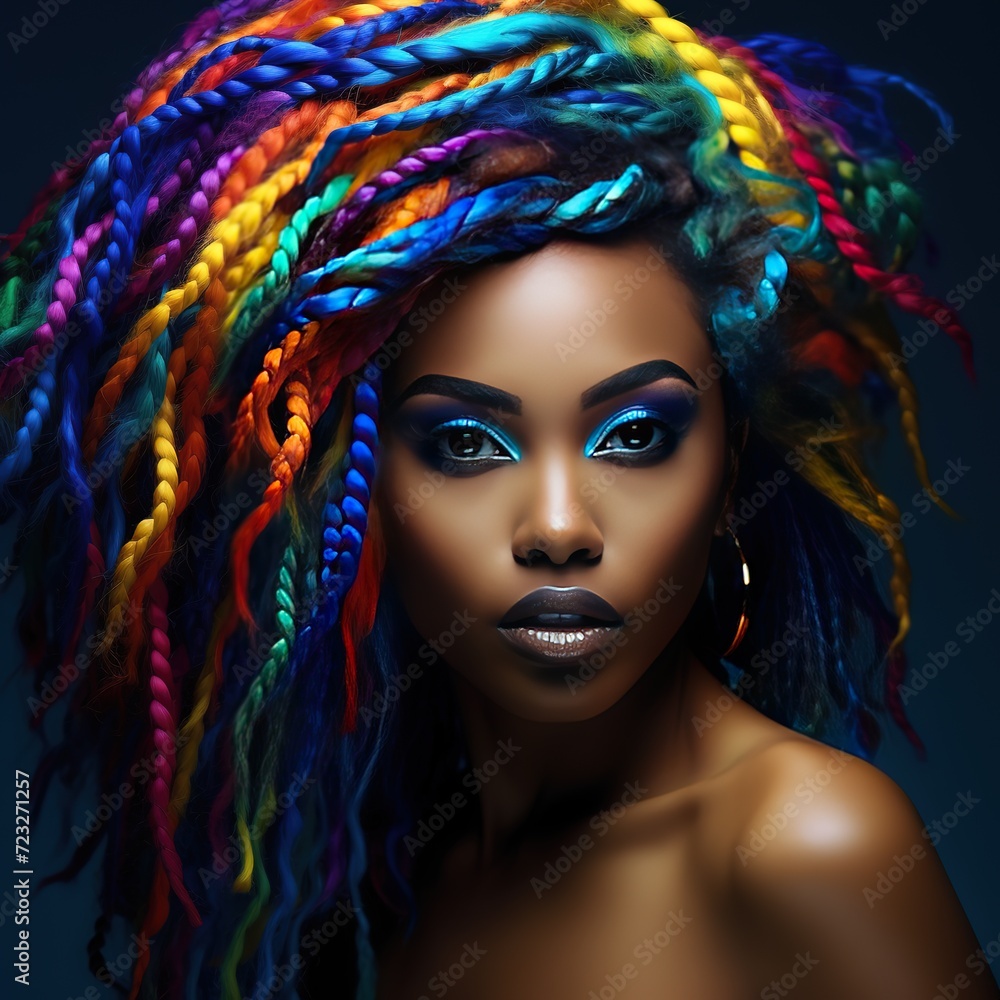 a_Black_women_colorful_hair_