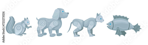 Mechanical Animals and Futuristic Mechanic Pets Vector Set