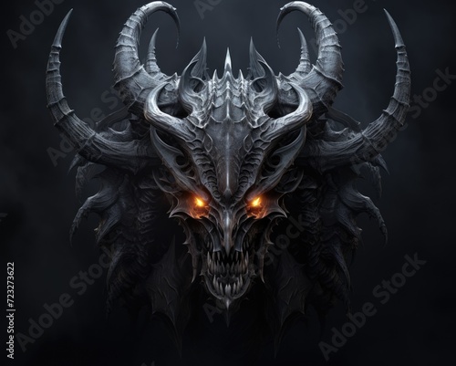 Black Dragon, the Ultimate Fantasy Creature. Isolated on White Background for Design Projects