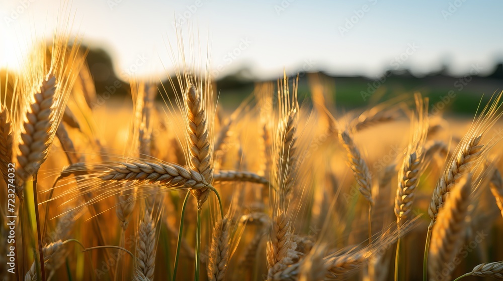 Lush grass and ripe wheat in a natural setting Lush grass and ripe wheat in a natural setting