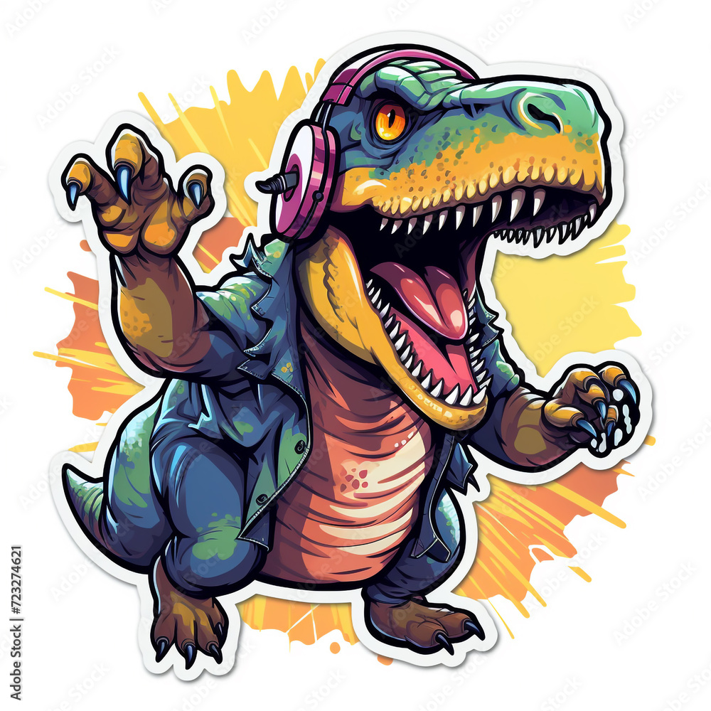 Obraz premium A Dancing T. rex Sticker