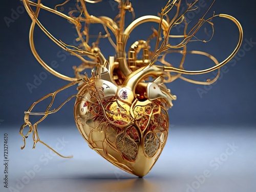 Human heart with nerve extensions and chain neurons in a vein Observing National Doctors Day