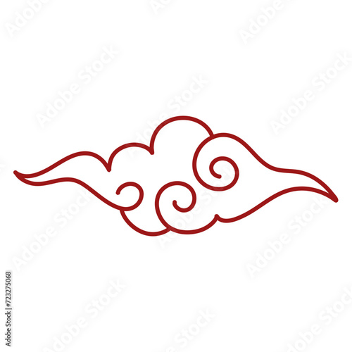 Hand drawn Japanese oriental cloud