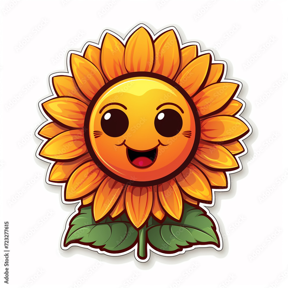 Cute A Sunflower Smiles Sticker design 