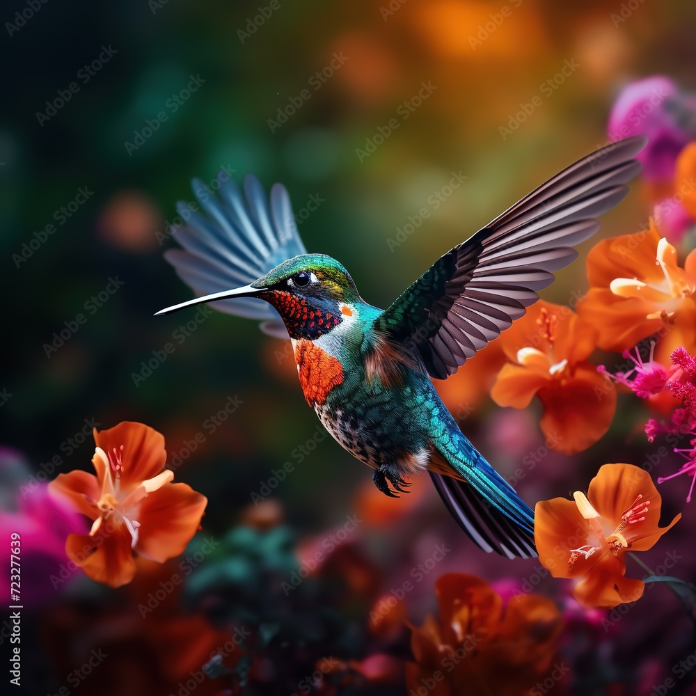 Fototapeta premium Colorful_humming_bird