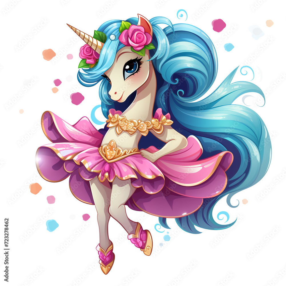 Naklejka premium A Unicorn Ballerina Sticker.