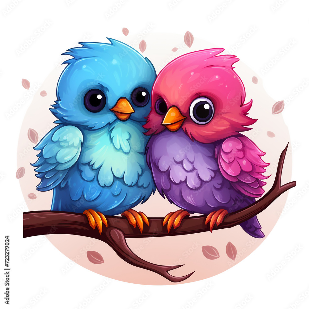 two birds on a branch sticker two birds on a branch sticker