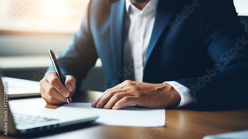 Office manager working with documents at his workplace