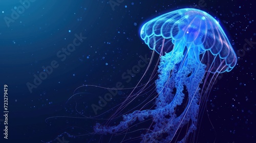  a close up of a jellyfish floating in the water with bubbles on the bottom of it's head and bottom of it's head, it's body.